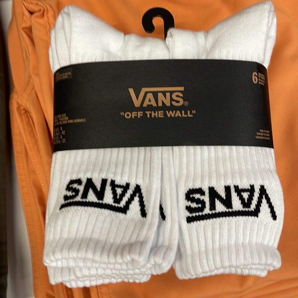 Vans Socks 6 pairs set CREW VANS.
"OFF THE WALL" White/Black 
NWT - Picture 15 of 16